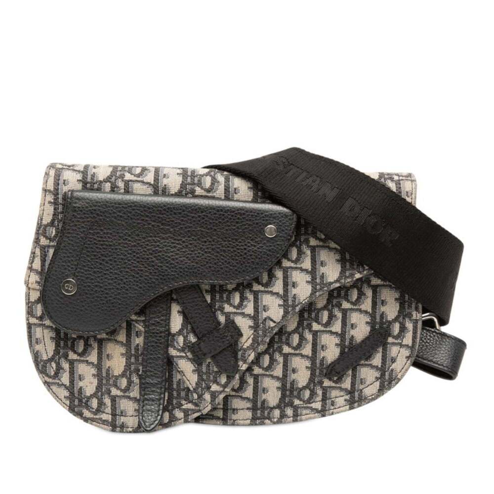 CHRISTIAN DIOR Black Leather Shoulder Bag